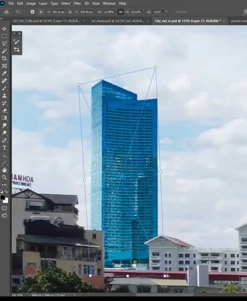 Realistic DMP Set-extension for VFX